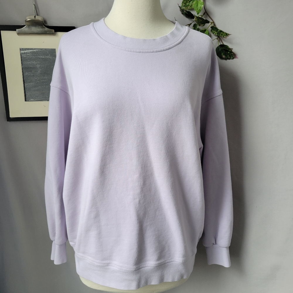 Lululemon Perfectly Oversized Cotton Terry Crew Heathered Iced Iris 8